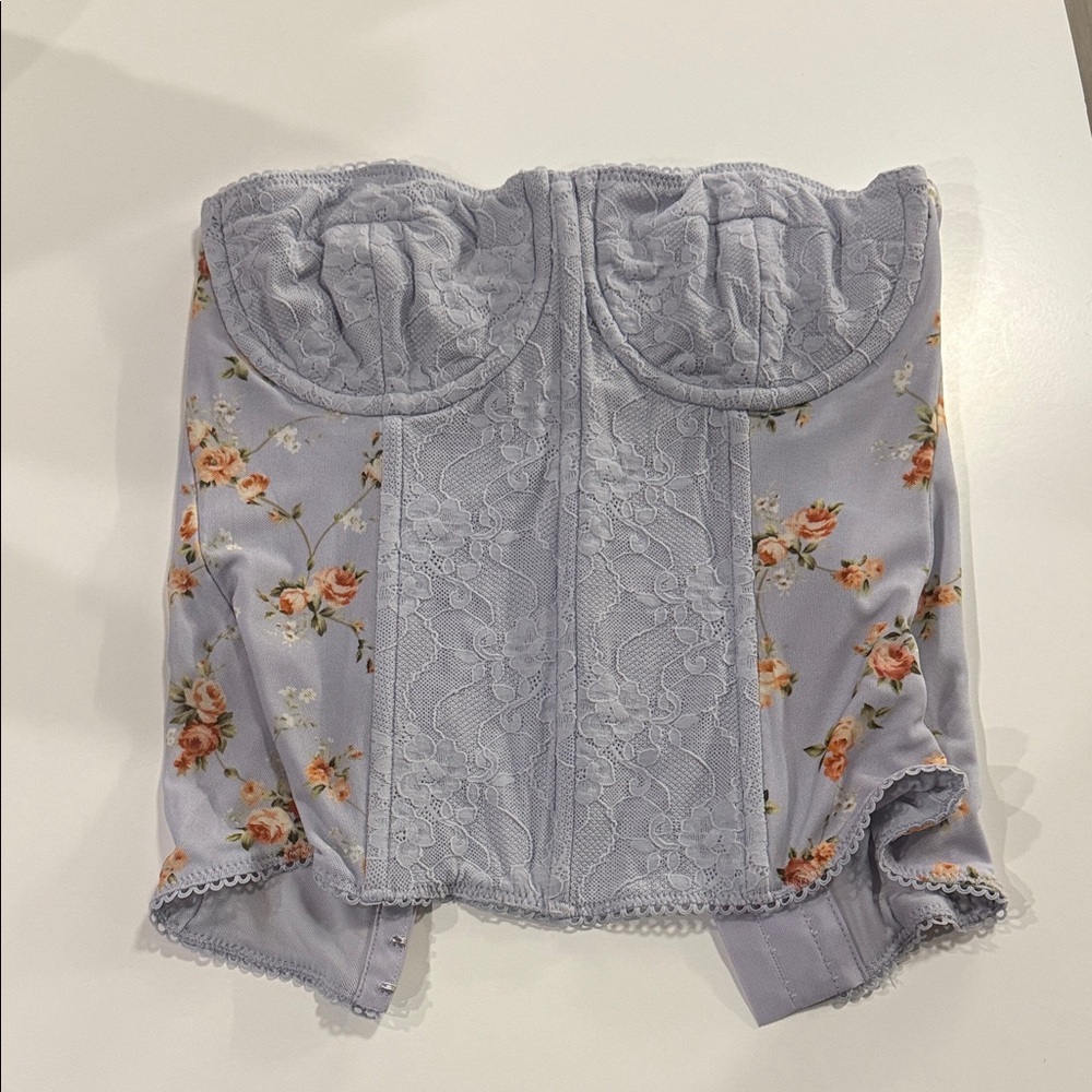 WeWoreWhat Lavender Floral Corset Top